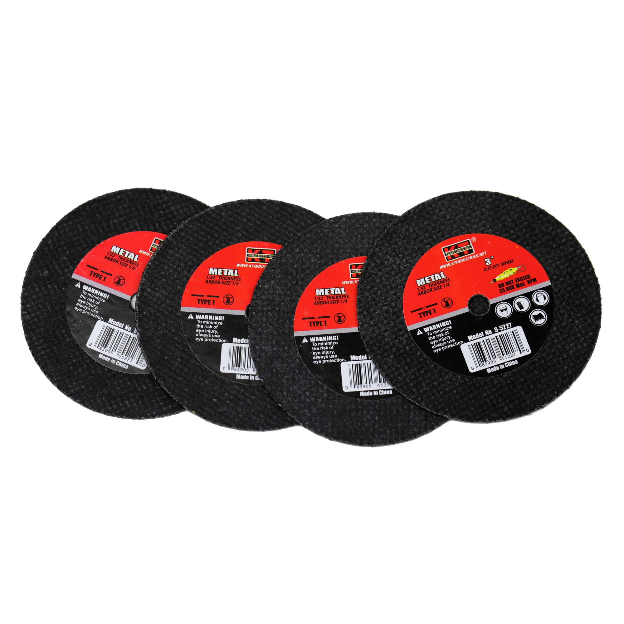 K-T Industries Cutting Wheel — 3in. x 1/32in. x 1/4in., Pack of 10, Model# 5-5227